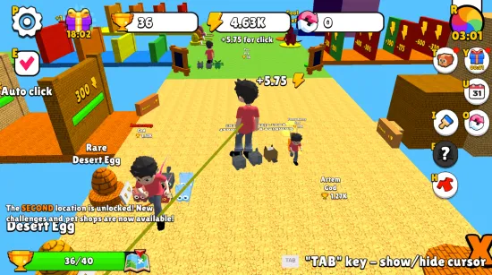 Play Obby: Click and Grow game