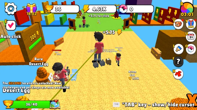 Obby: Click and Grow game Play Obby: Click and Grow game